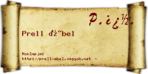 Prell Ábel névjegykártya